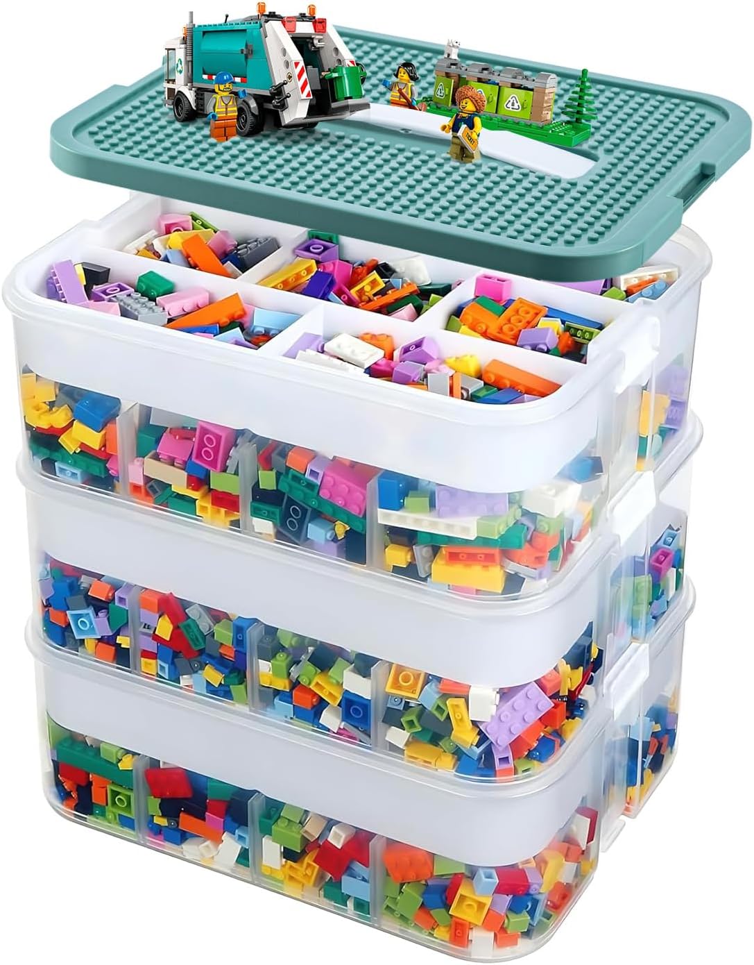 3-Laags Stapelbare Opbergbox Blauw